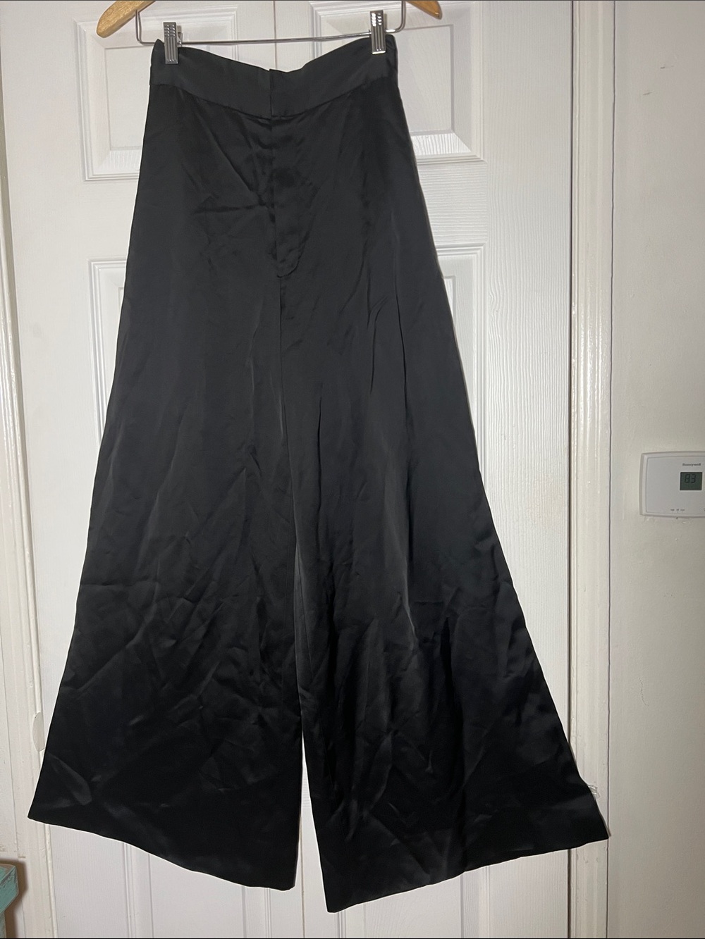 Jill Stuart Black Satin HighWaist Wide Leg Pant Women’s Small